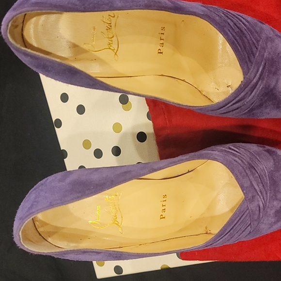 Purple Christian Louboutin 38 1/2 open toe heels - Picture 4 of 4